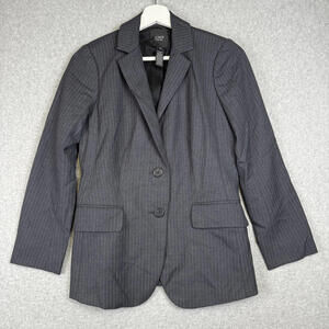 J.Crew Women's Size 0 Super 120's Wool Gray Double Breasted Blazer Jacket Coat